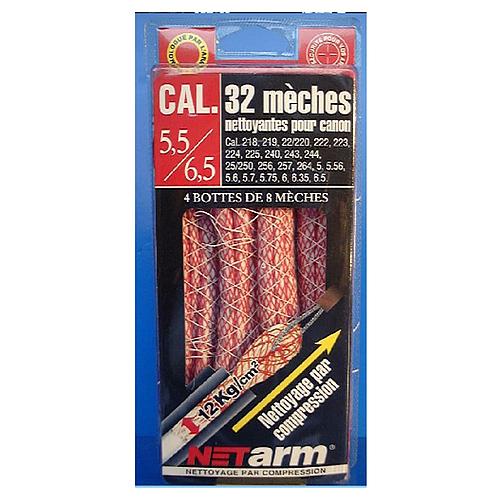 32 mèches nettoyante pour canon calibre 5,56mm