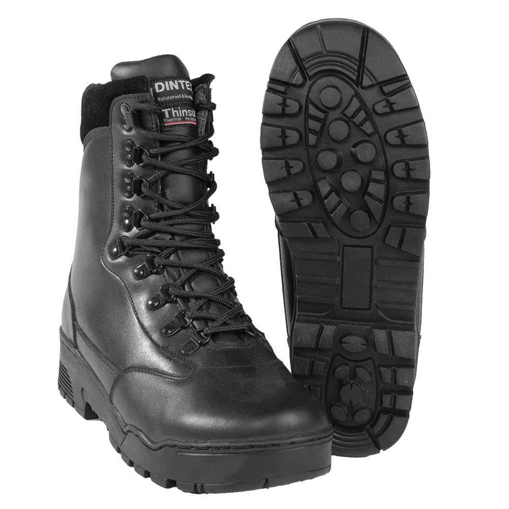Chaussures tactical boots cuir - Noire