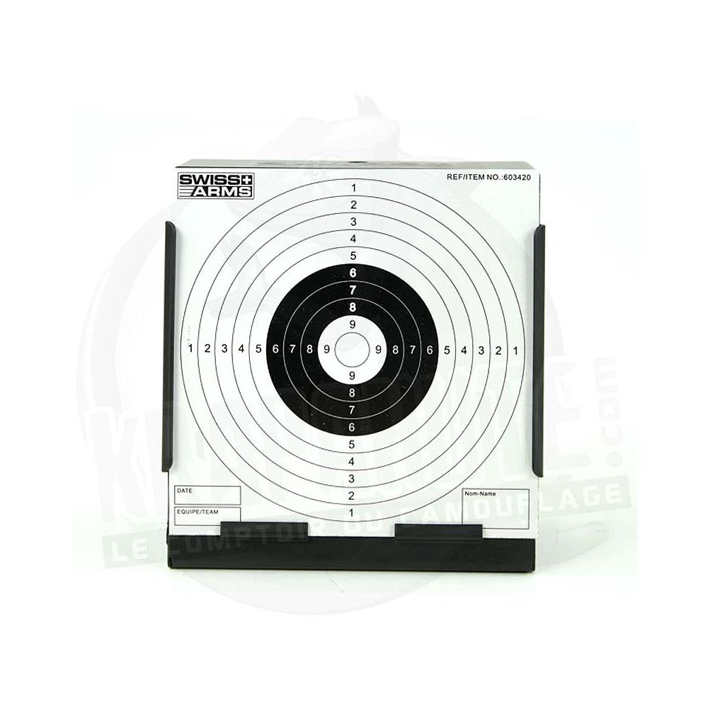 Cible Métal Carrée pour billes airsoft 6mm + 10 recharges - Swiss Arms