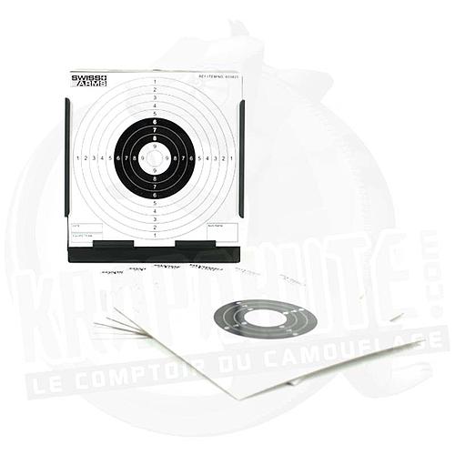 Cible Métal Carrée pour billes airsoft 6mm + 10 recharges - Swiss Arms
