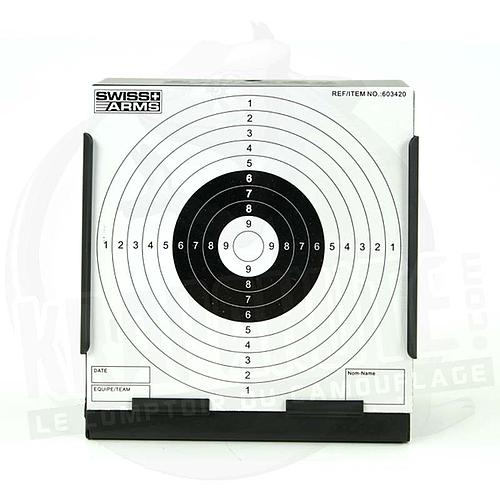 Cible Métal Carrée pour billes airsoft 6mm + 10 recharges - Swiss Arms