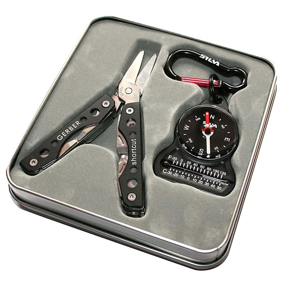 Coffret GERBER Shortcut - Carabiner Boussole - Noir