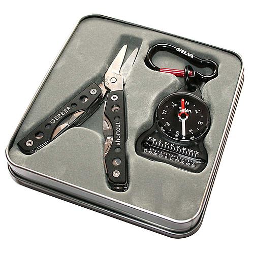 Coffret GERBER Shortcut - Carabiner Boussole - Noir