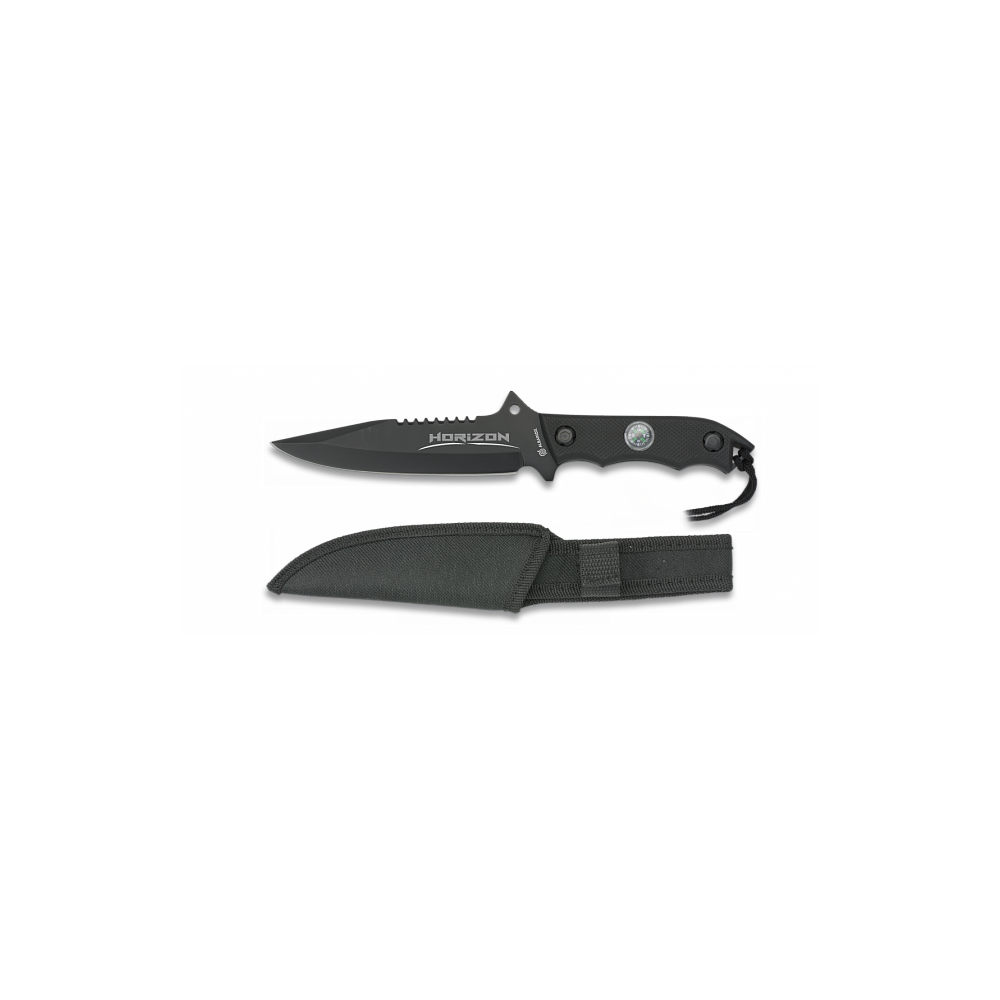 Couteau Albainox HORIZON. Noir. Lame 13.2 cm