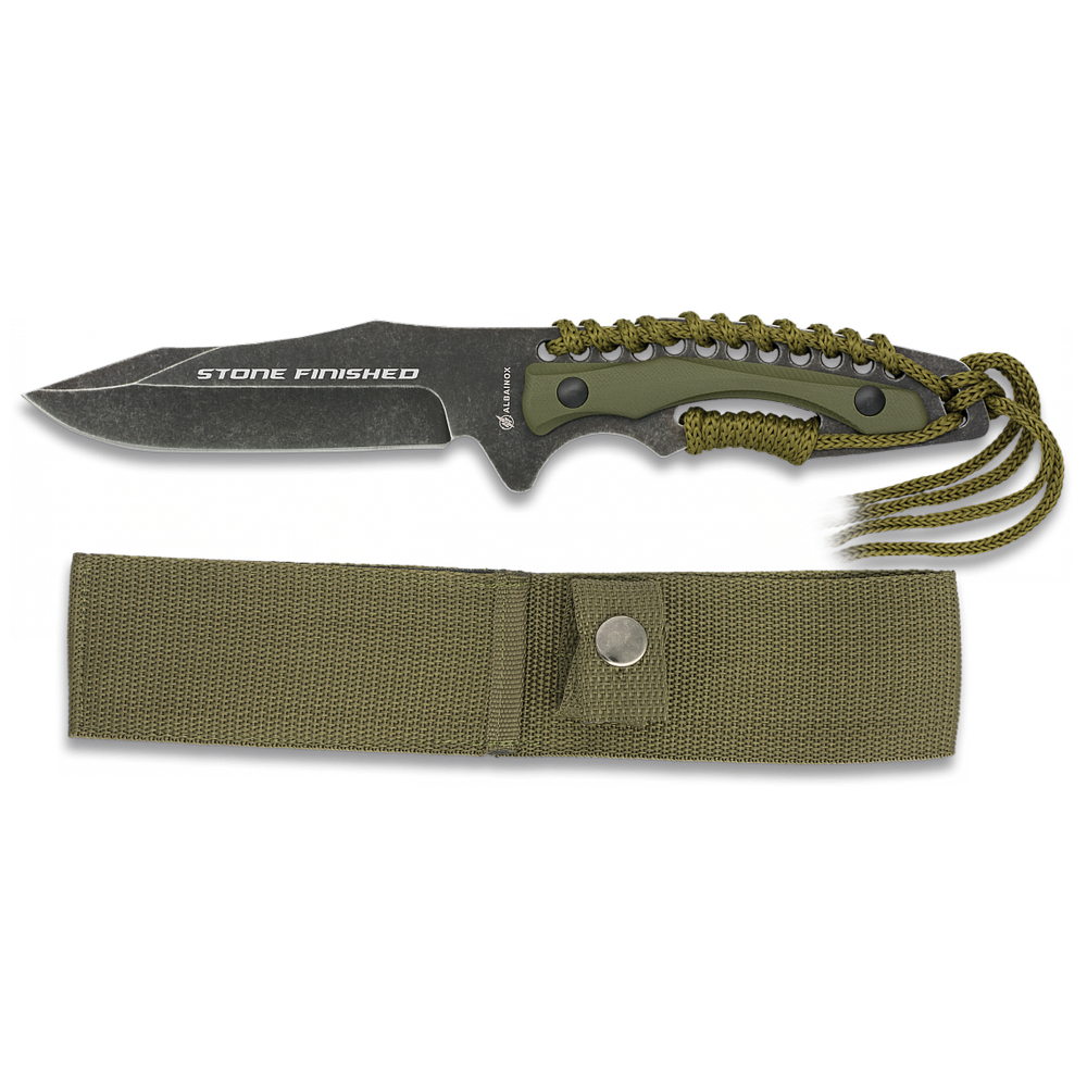 Couteau Albainox Stone. Manche en corde Lame 11.5