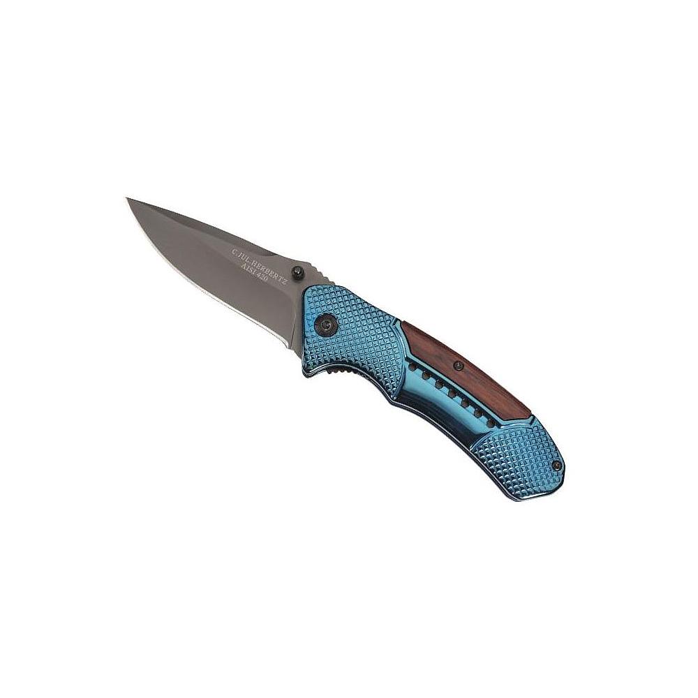 Couteau Herbertz Inox Bleu/pacca - 12.5cm - Inox + CLIP