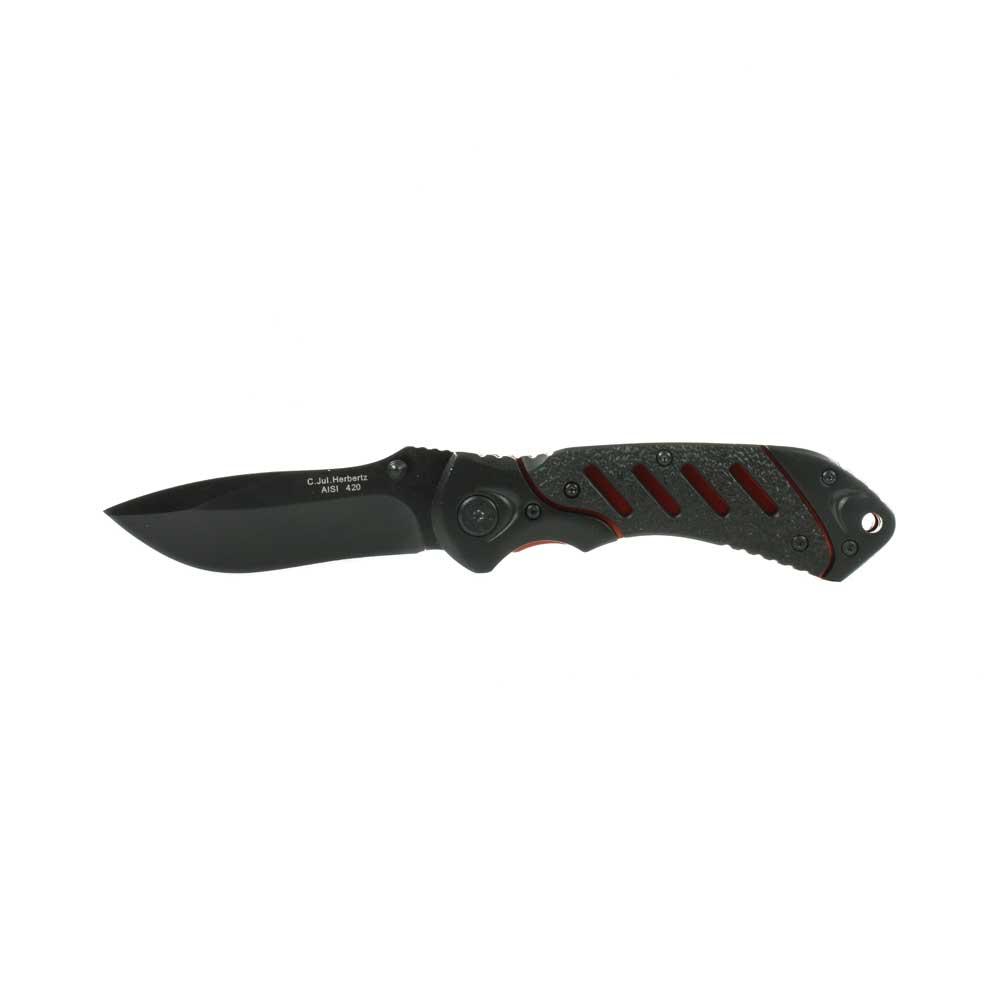 Couteau Herbertz Noir/Rouge 11cm Inox + Clip
