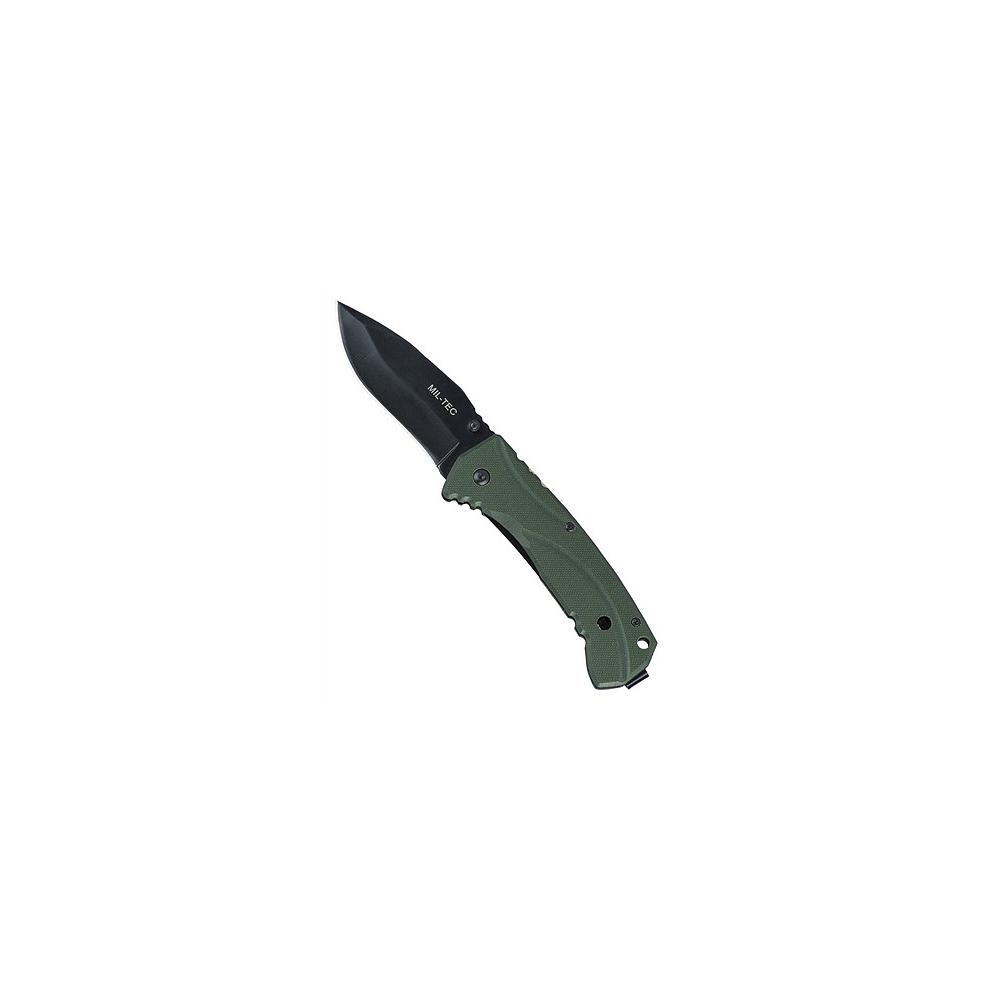 Couteau one-hand G10440 S/Steel (Vert) - Miltec