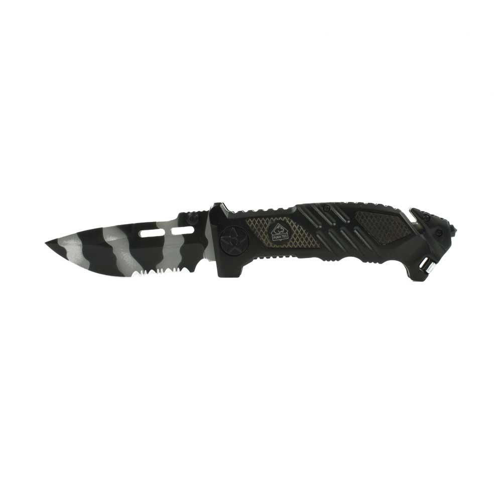 Couteau Puma Tec Noir/Camo 12cm Inox + Clip
