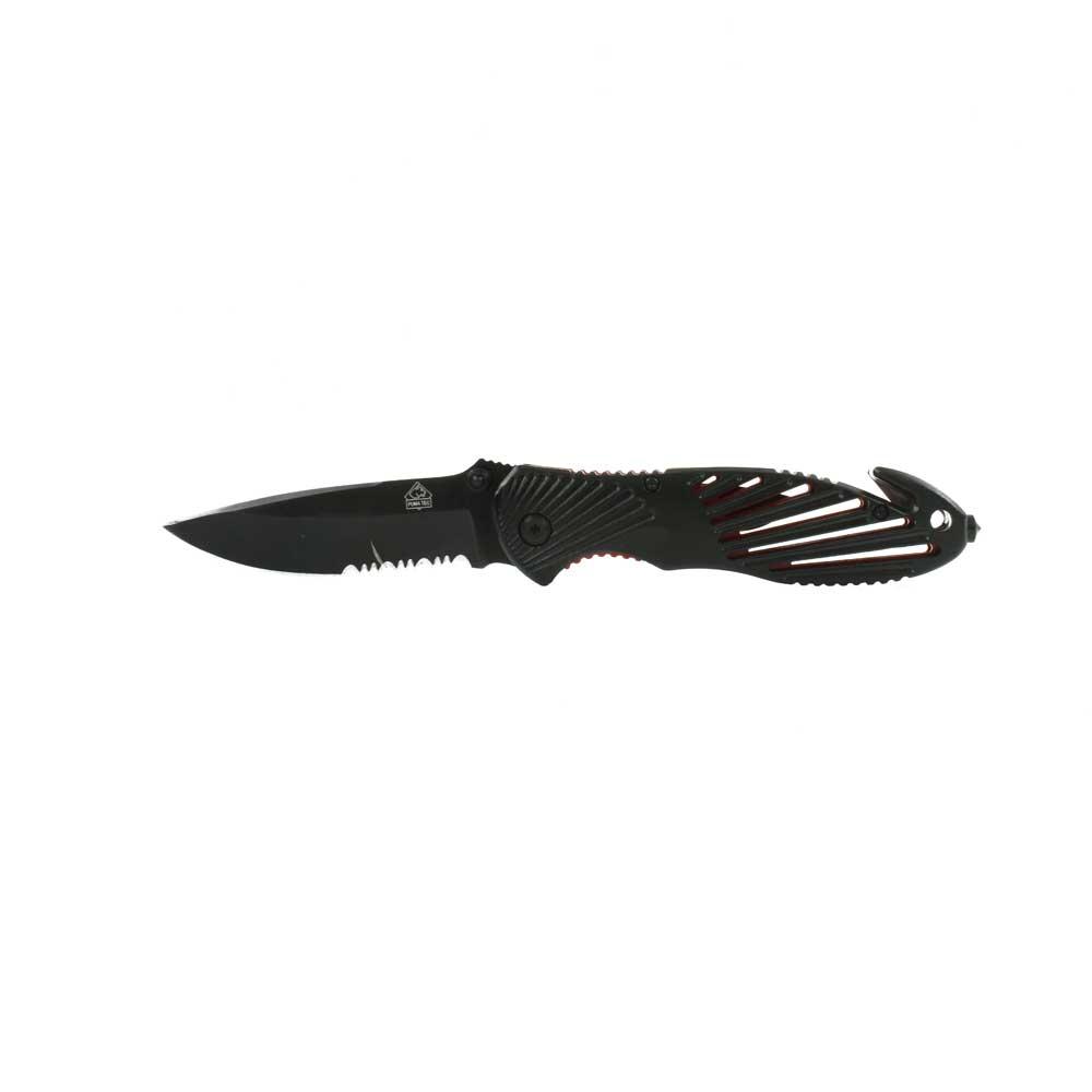Couteau Puma Tec Noir/Rouge 11cm Inox + Clip