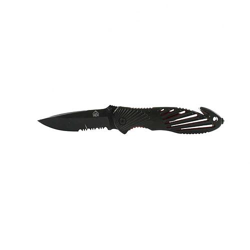 Couteau Puma Tec Noir/Rouge 11cm Inox + Clip