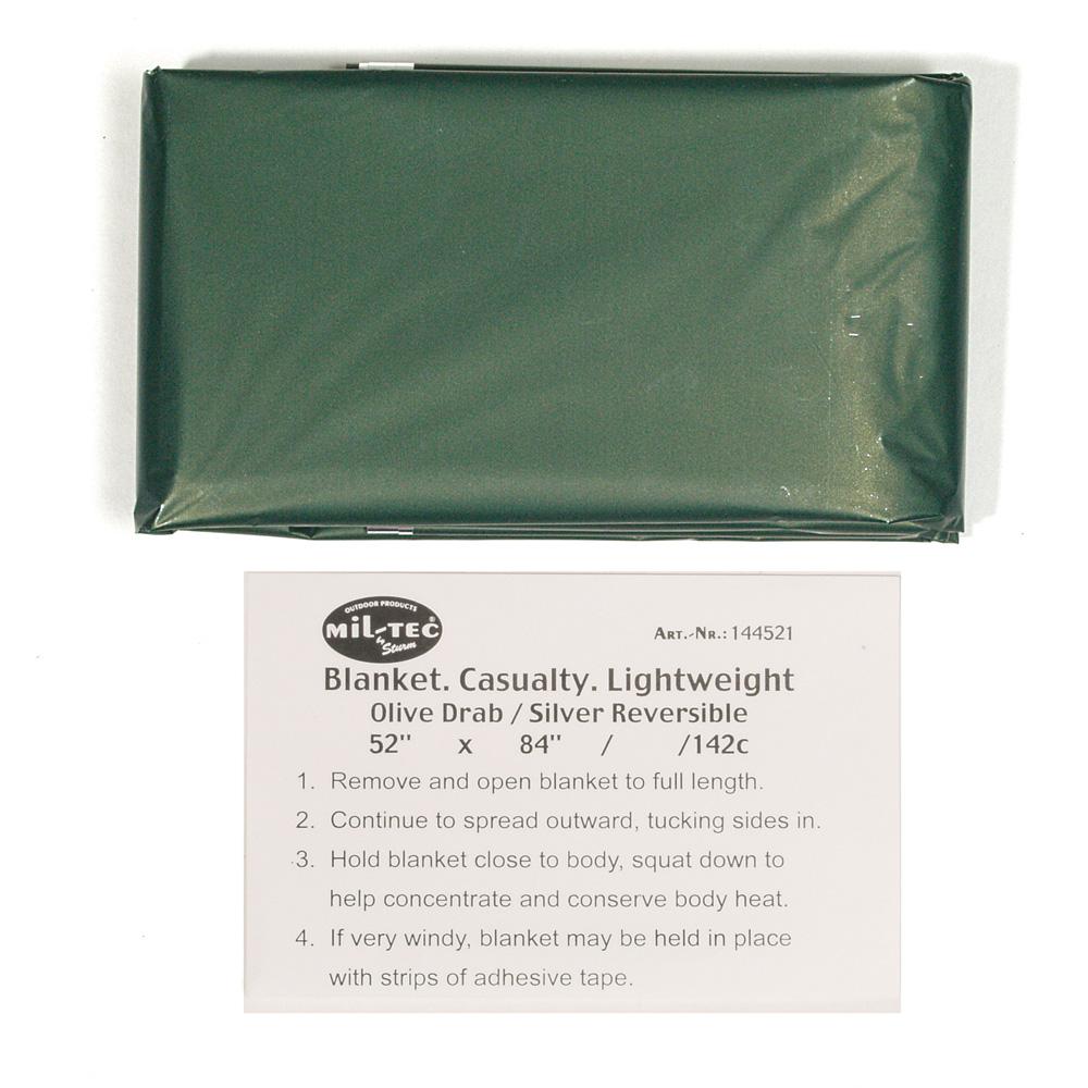 Couverture de survie vert et argent - Miltec