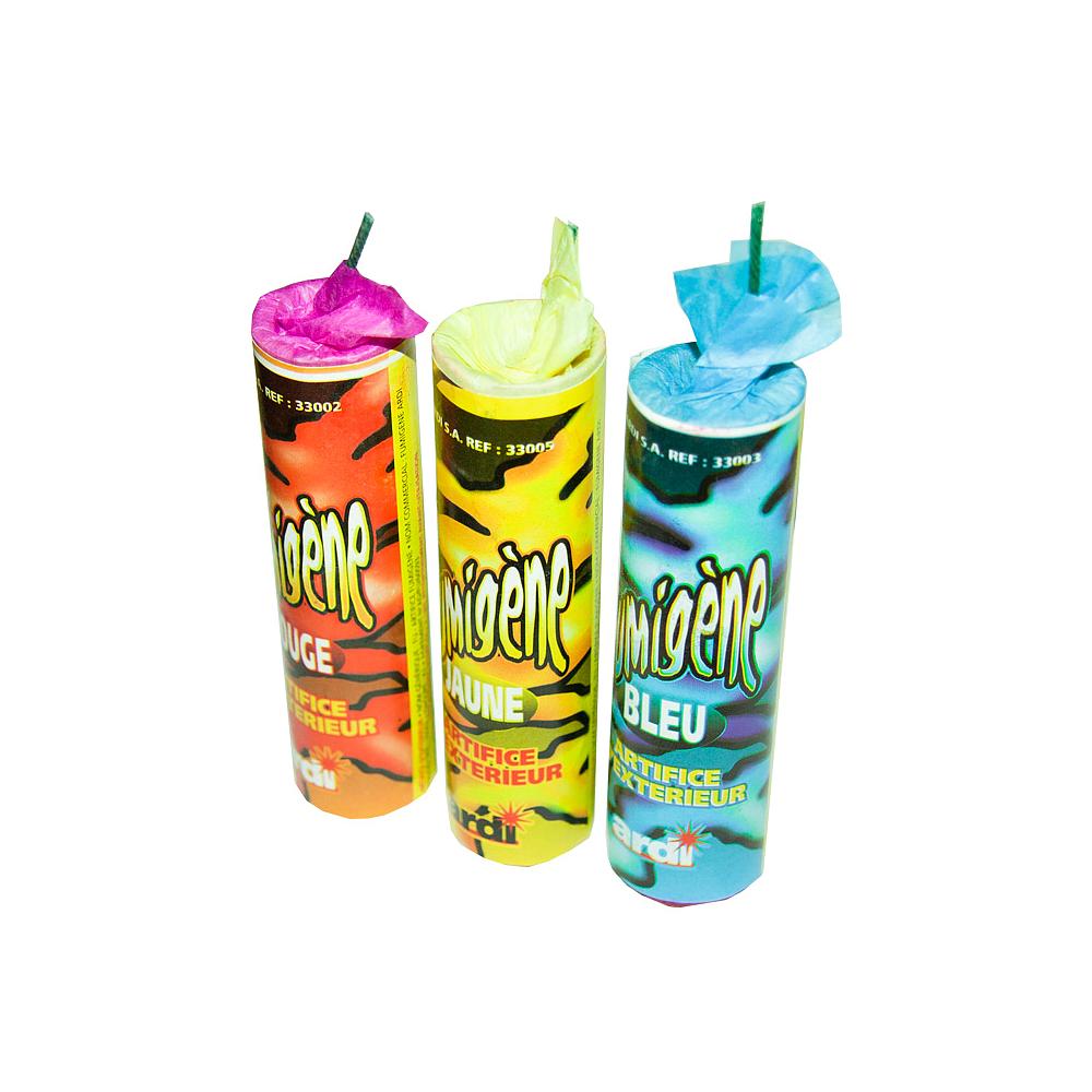 Fumigène à mèche - lot de 3 couleurs