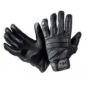 Gants d'intervention cuir Swat avec renforts  - Noir