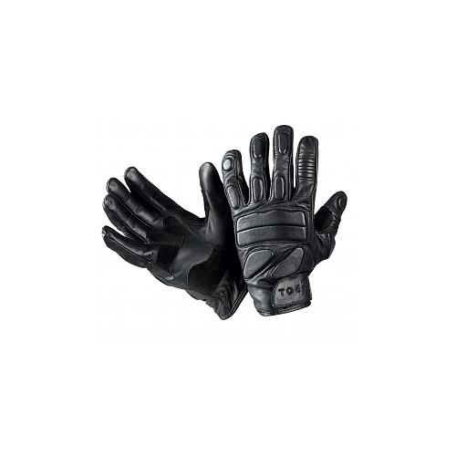 Gants d'intervention cuir Swat avec renforts  - Noir