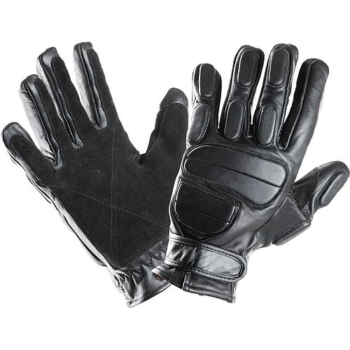Gants d'intervention cuir Swat avec renforts  - Noir