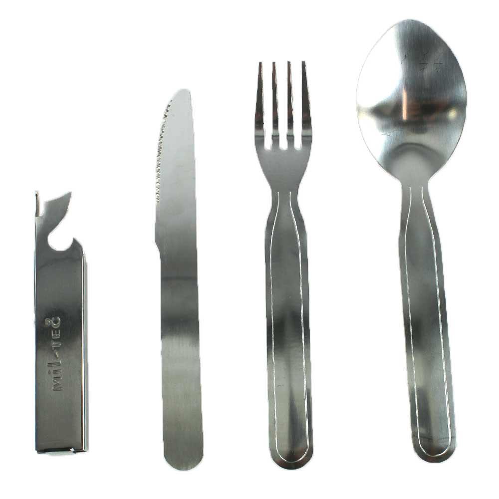 Kit Couverts Acier Camping 3 en 1 - Miltec