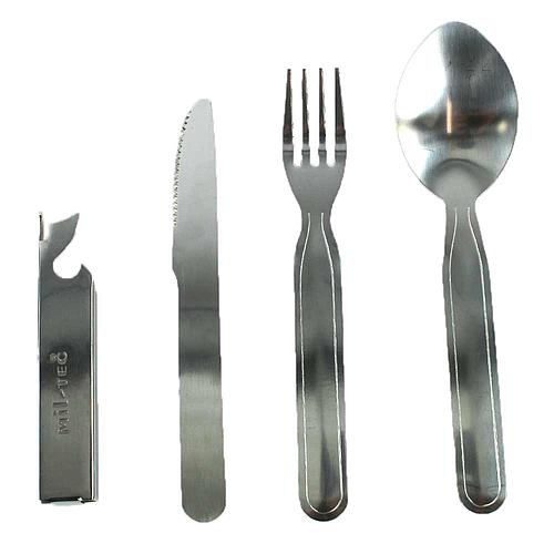 Kit Couverts Acier Camping 3 en 1 - Miltec