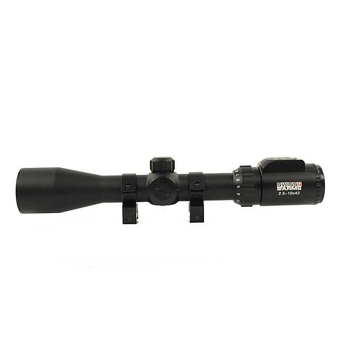 Lunette airsoft 2.5-10X42 avec réticule lumineux et niveau liquide