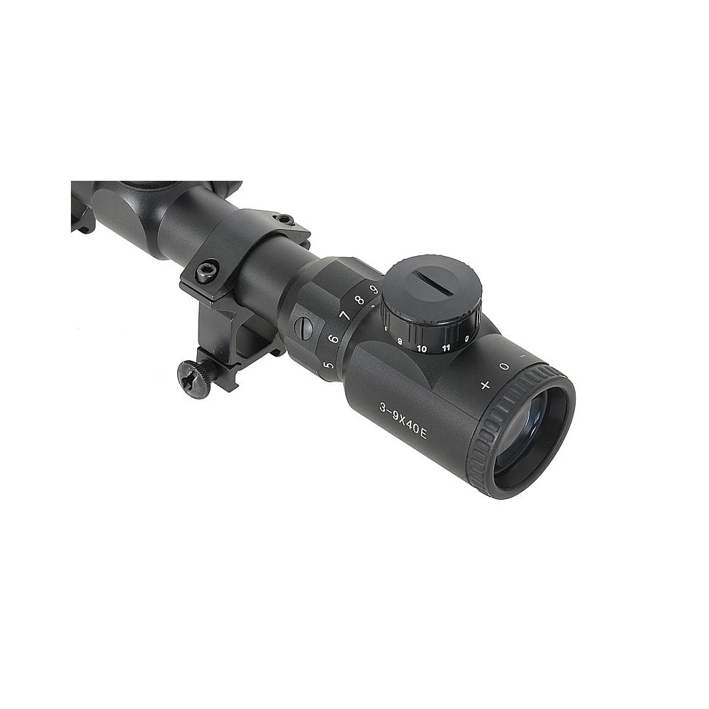 Lunette de visée 3-9x40E avec anneaux de montage - ACM