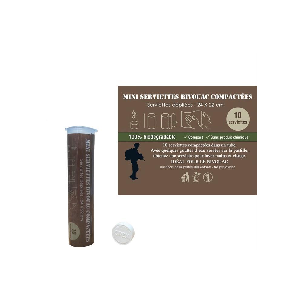 Mini serviettes de bivouac compactées