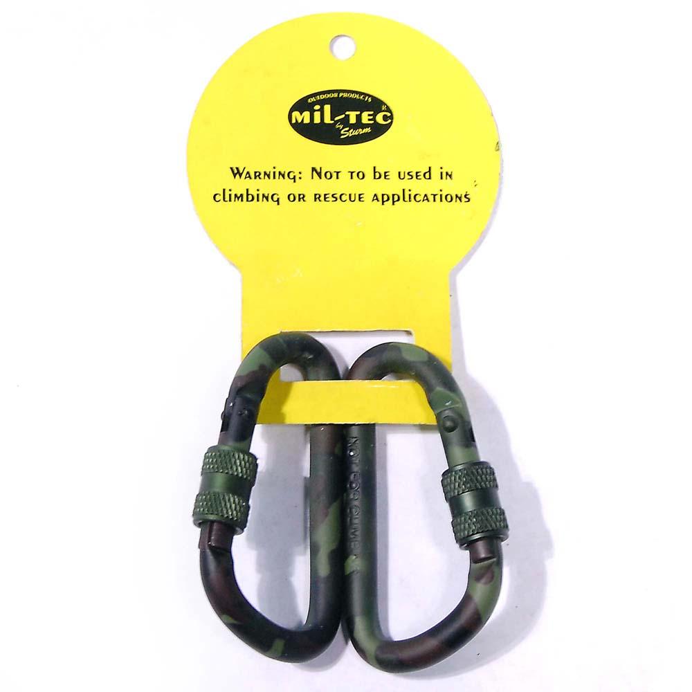 Mousqueton Tactical Karabiner 80 mm - Camouflage woodland - Miltec