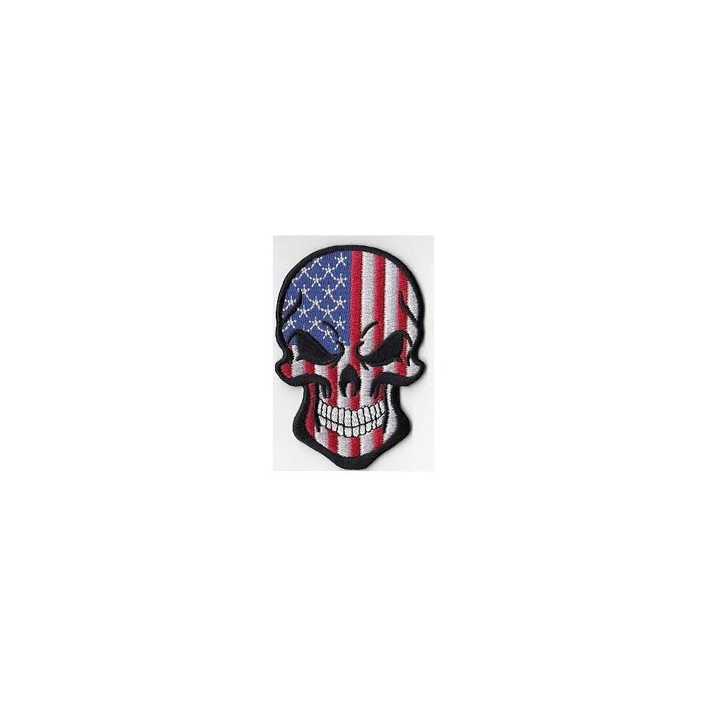 Patch Skull USA flag head