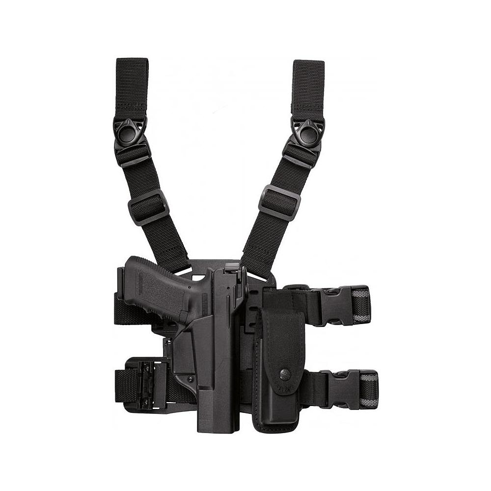 Plaque de cuisse 2 Sangles Rigide - Droitier - Noir - Vegatek