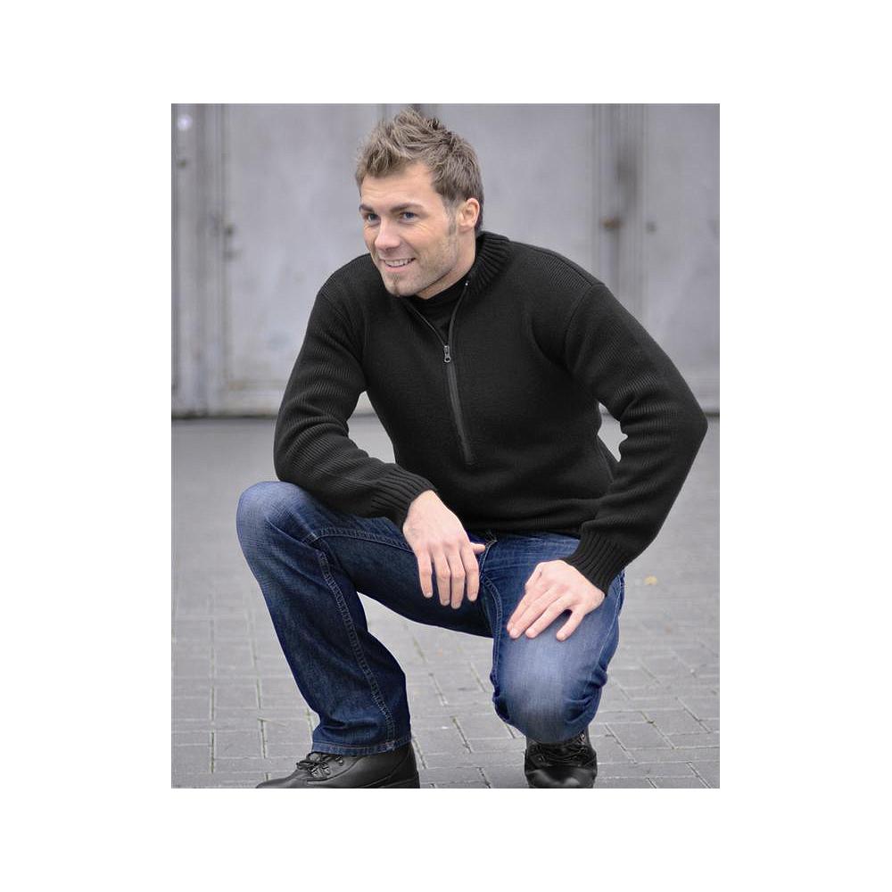 Pull-over Acrylique Col Rond Zippé 