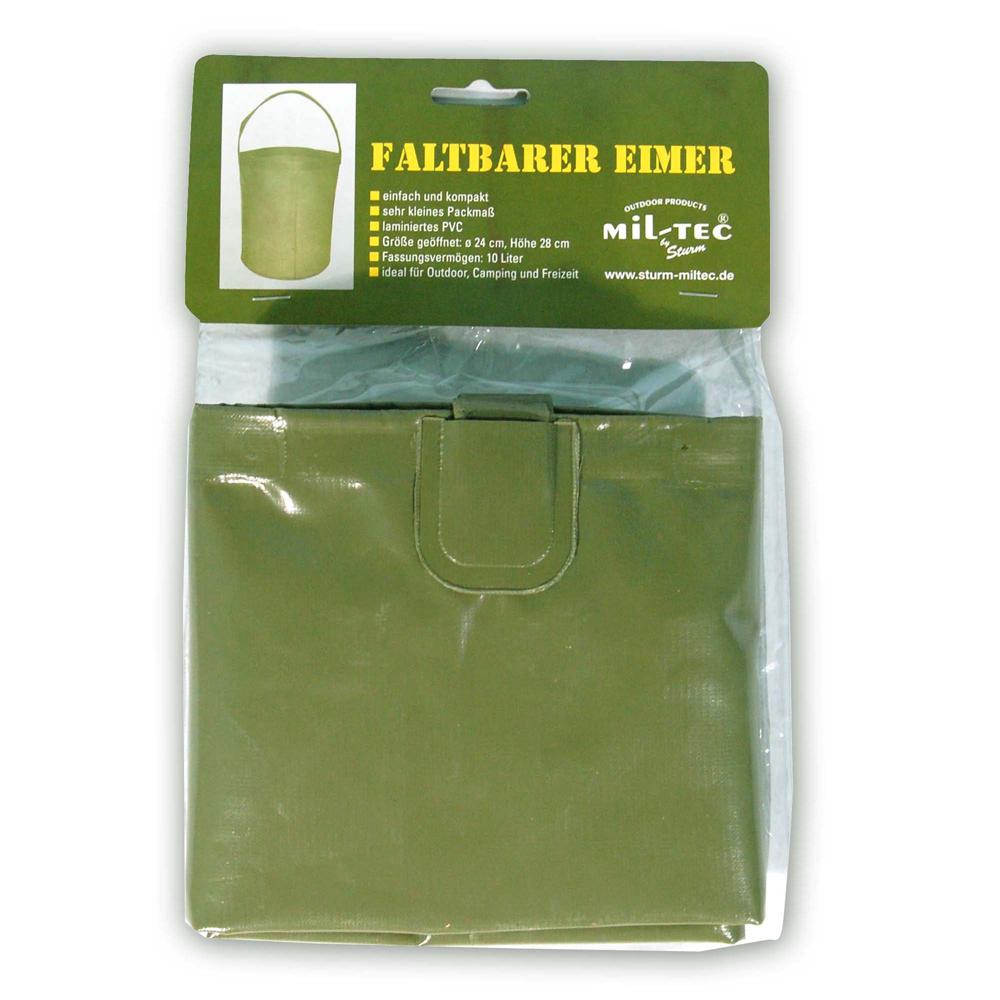 Seau pliable vert armée - 10 L - Miltec
