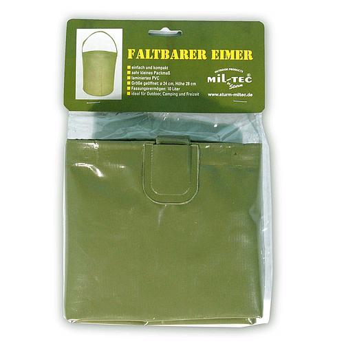 Seau pliable vert armée - 10 L - Miltec