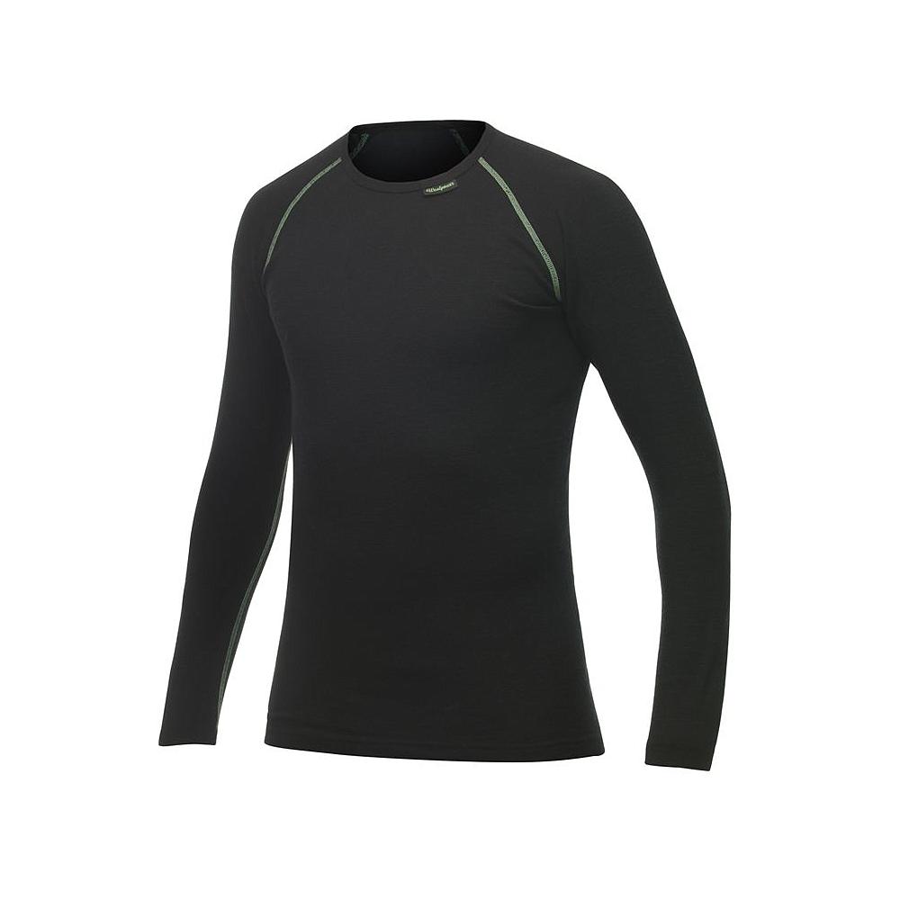 T-shirt manche longue ullfrotté lite col rond noir